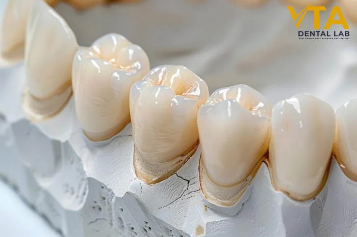 Comparison of different types of dental crowns by material and clinical indication