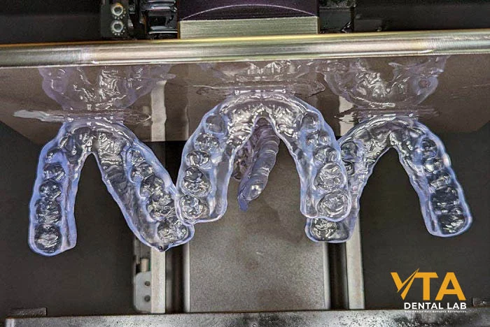 3D printed Comfort Hard/Soft Night Guard in lab setting